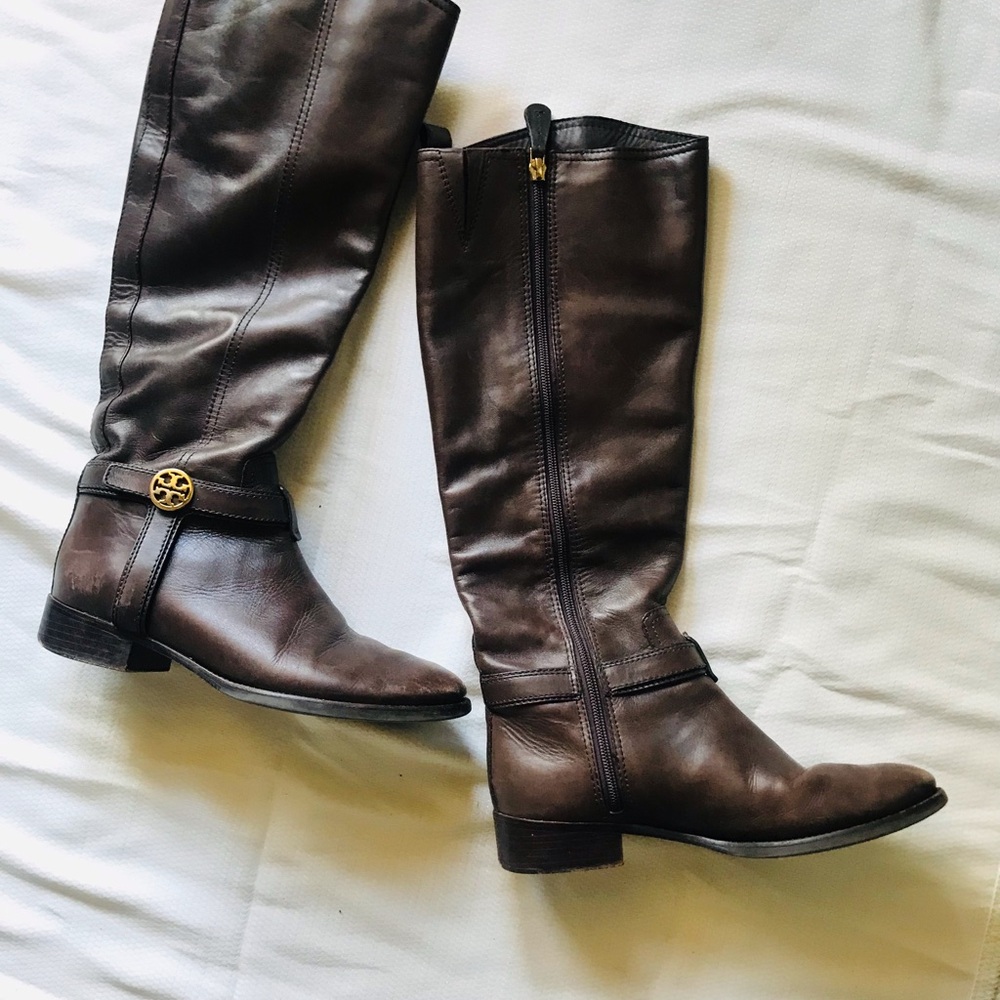 Tory Burch Brown Leather Riding Boots - Picture 5 of 11